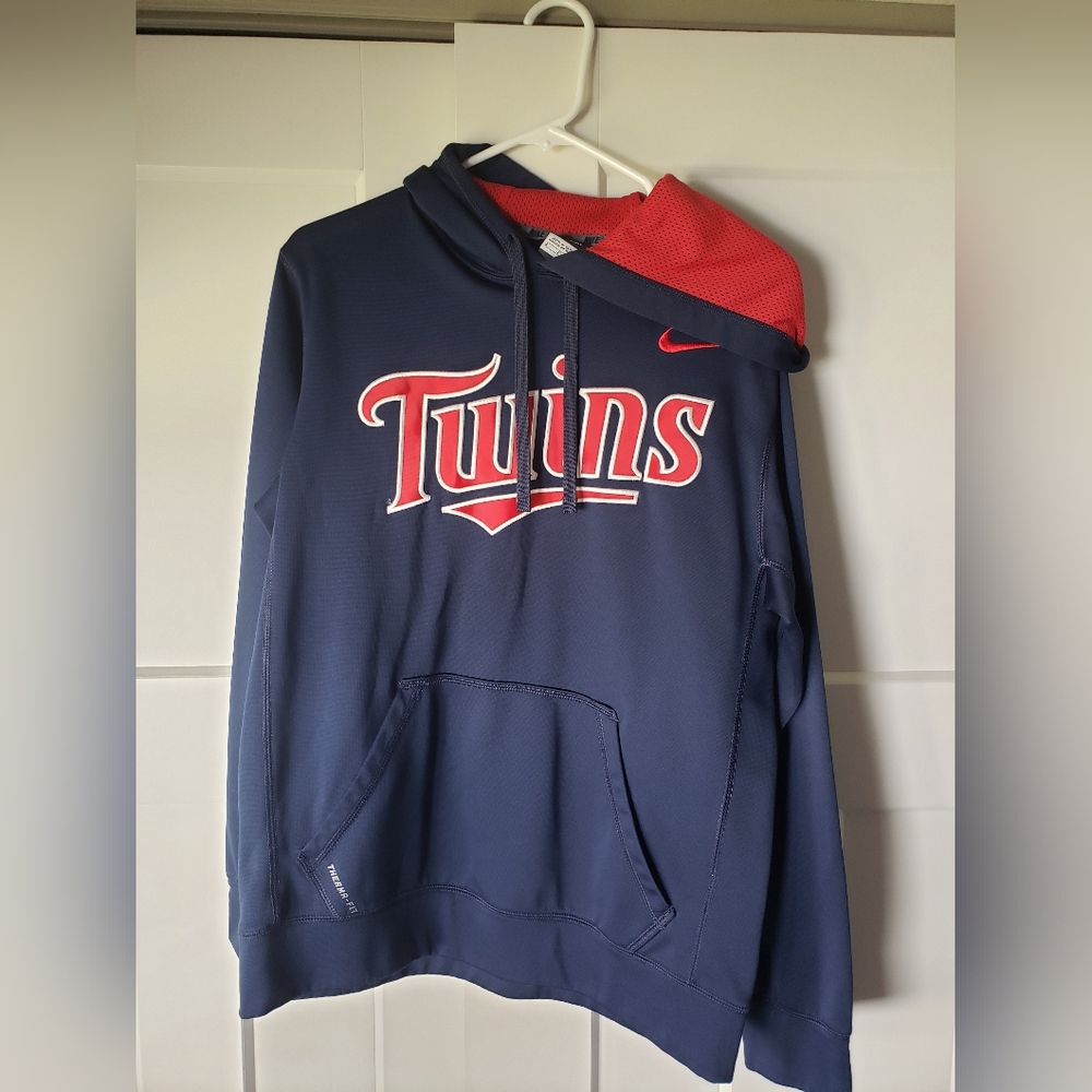 Nike Navy and Red Twins Hoodie